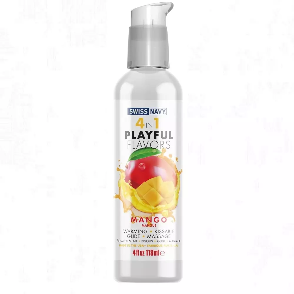 Swiss Navy 4 in 1 Playful Flavors Lube In Mango 4 Oz